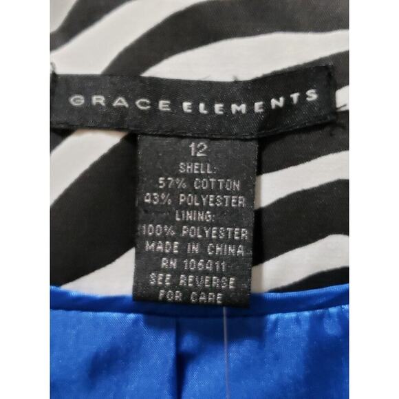 Grace Elements Women's Black White Zebra Print Double Breasted Trench Jacket M - Picture 11 of 16